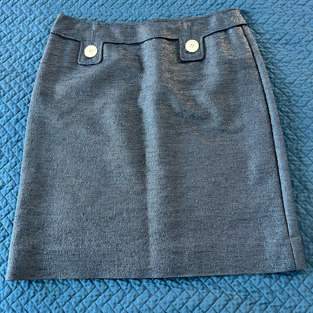 Per‎ Se Navy Textured Skirt Size 6